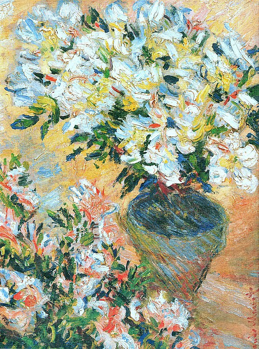 White Azaleas in a Pot, Claude Oscar Monet