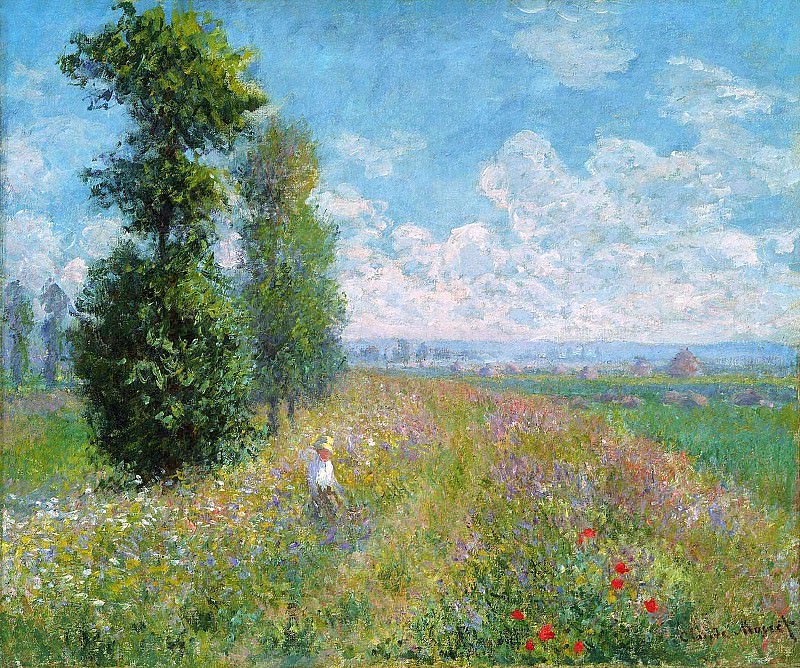 Meadow with Poplars, Claude Oscar Monet