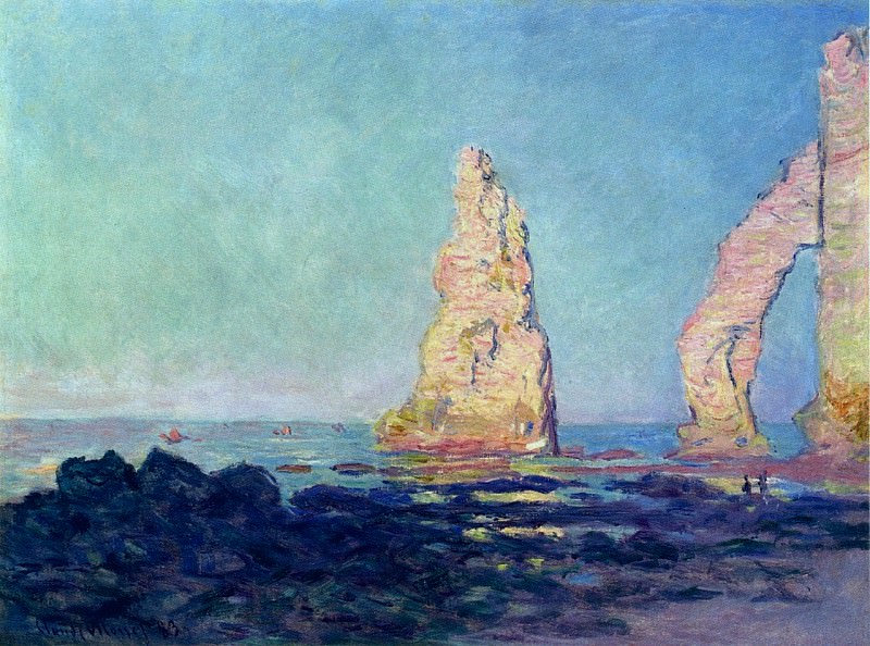 The Needle of Etretat, Low Tide, Claude Oscar Monet
