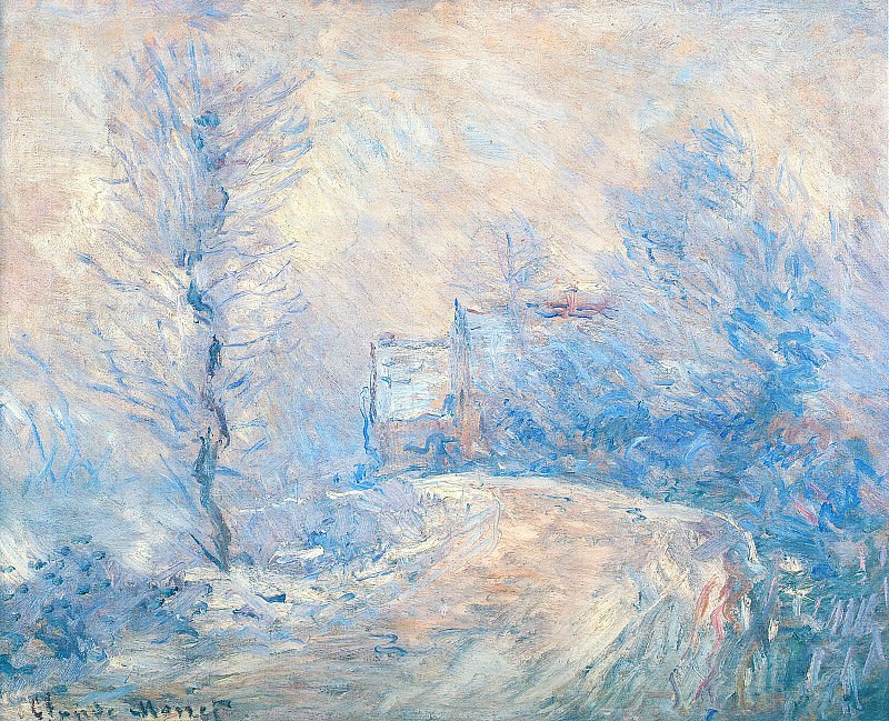 The Entrance to Giverny under the Snow, Claude Oscar Monet