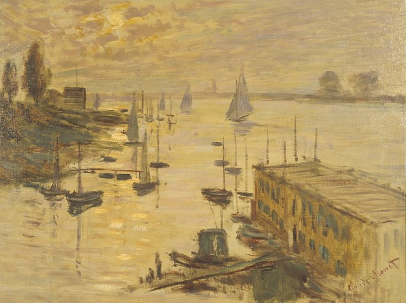 Le bassin dвЂ™Argenteuil vu depuis le pont, Claude Oscar Monet