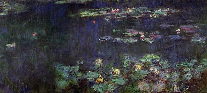 Water Lilies, Green Reflection , Claude Oscar Monet