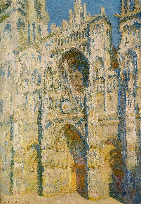Rouen Cathedral, the Portal and the Tower d`Allban on the Sun, Claude Oscar Monet
