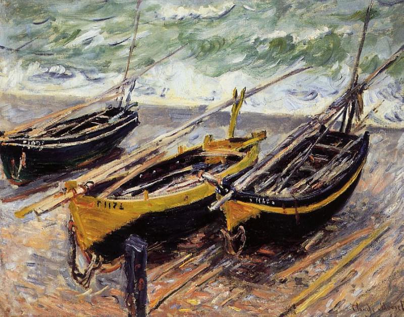 Three Fishing Boats, Claude Oscar Monet