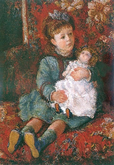 Portrait of Germaine Hoschede with a Doll, Claude Oscar Monet