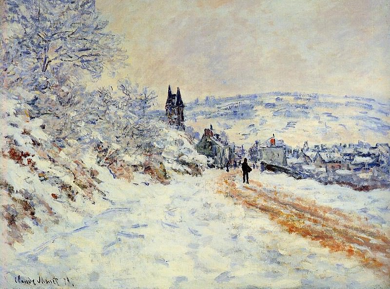 The Road to Vetheuil, Snow Effect, Claude Oscar Monet