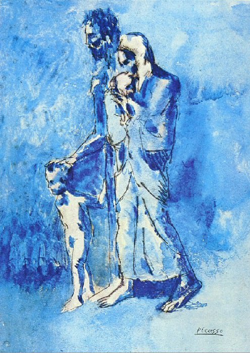 1903 Laveugle et sa famille, Пабло Пикассо (1881-1973) Период: 1889-1907