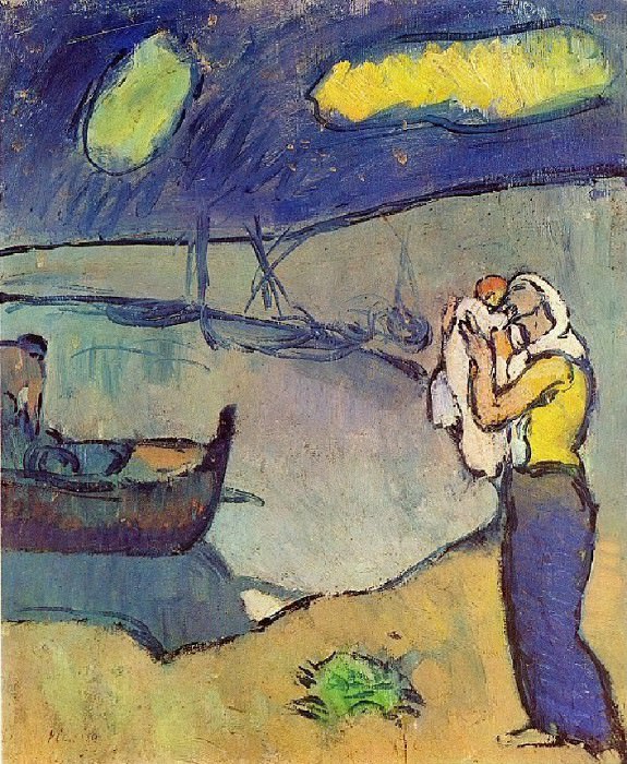 1902 MКre et fils sur le rivage, Pablo Picasso (1881-1973) Period of creation: 1889-1907