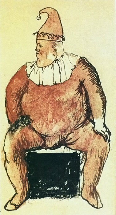 1905 Gros bouffon assis, Пабло Пикассо (1881-1973) Период: 1889-1907
