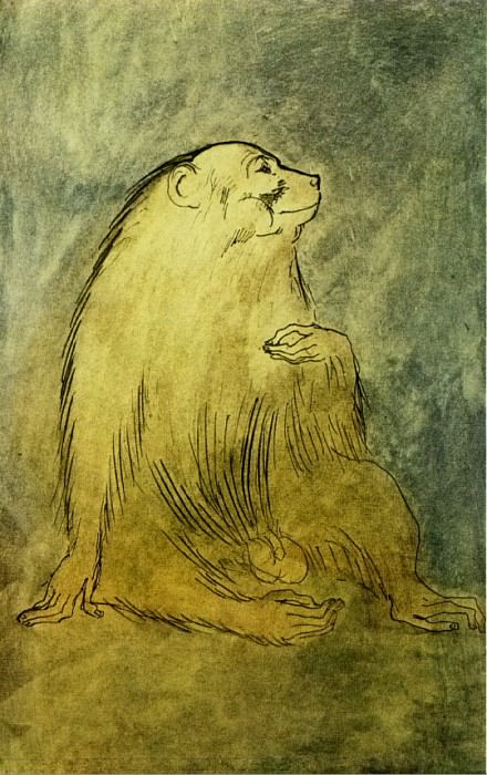 1905 Le singe assis, Пабло Пикассо (1881-1973) Период: 1889-1907