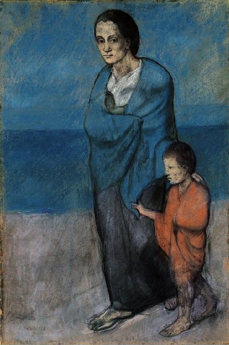 1903 MВre et enfant au bord de la mer, Пабло Пикассо (1881-1973) Период: 1889-1907