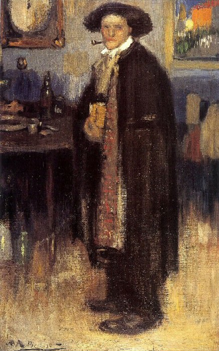 1900 Homme en manteau espagnol, Пабло Пикассо (1881-1973) Период: 1889-1907