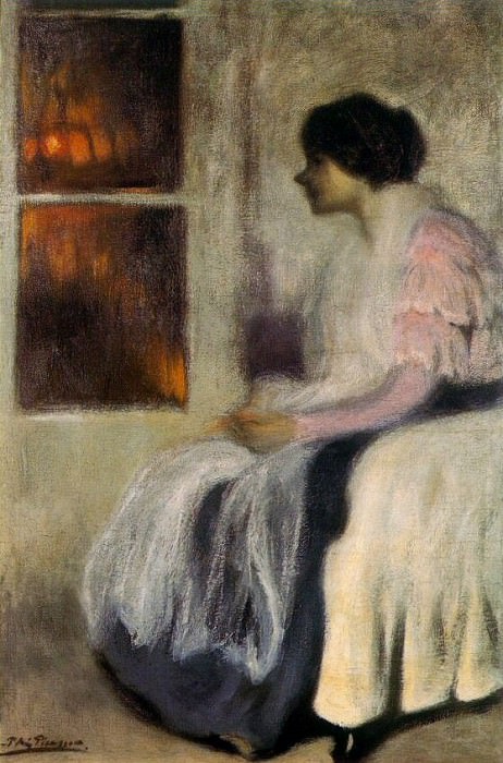 1899 Lola devant une fenИtre, Пабло Пикассо (1881-1973) Период: 1889-1907