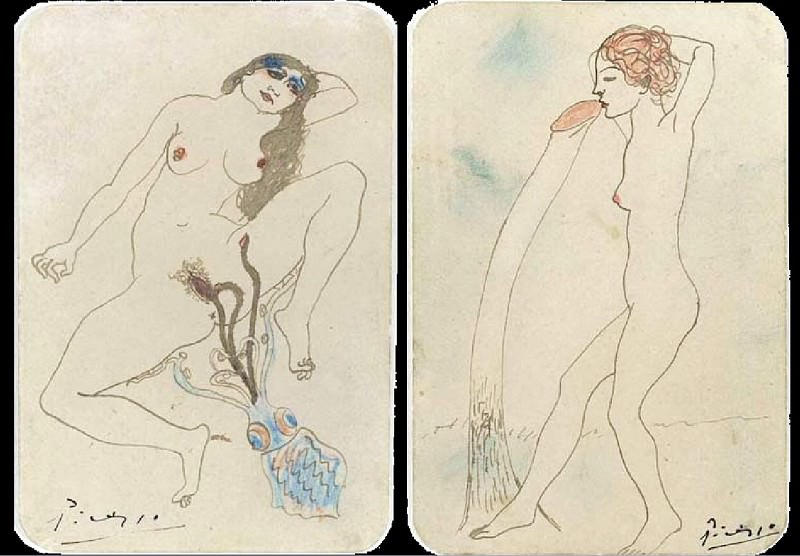 1903 Deux dessins Вrotiques, Пабло Пикассо (1881-1973) Период: 1889-1907