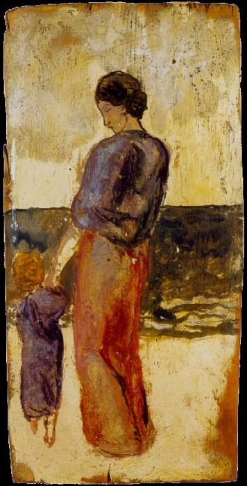 1902 MКre et fille au bord de la mer, Пабло Пикассо (1881-1973) Период: 1889-1907