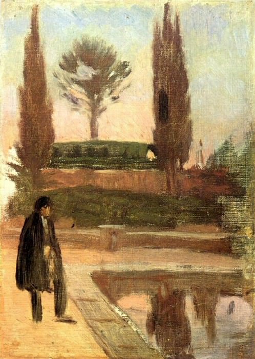 1897 Homme dans un parc, Пабло Пикассо (1881-1973) Период: 1889-1907