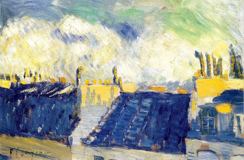 1901 Les toits bleus, Пабло Пикассо (1881-1973) Период: 1889-1907