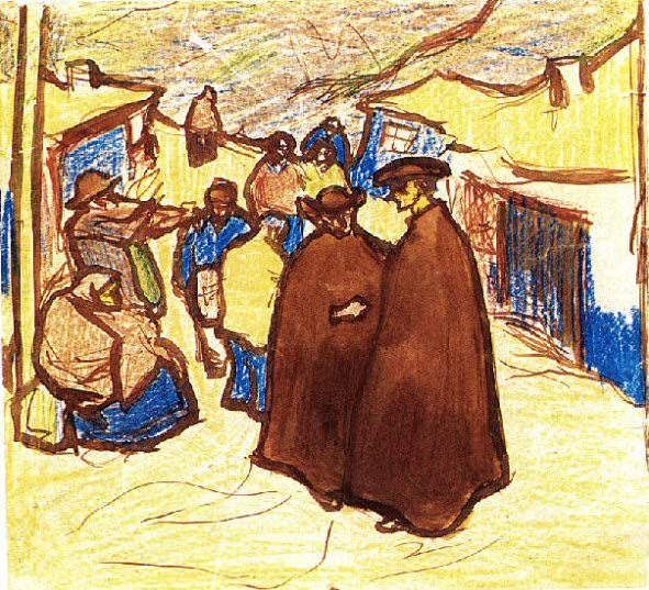 1899 Les deux prКtres, Пабло Пикассо (1881-1973) Период: 1889-1907