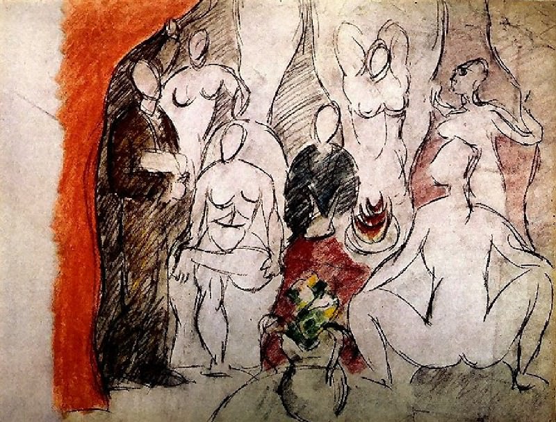 1907 Les demoiselles dAvignon [Рtude], Pablo Picasso (1881-1973) Period of creation: 1889-1907