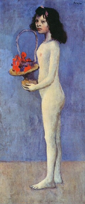 1905 Jeune fille nue avec panier de fleurs, Пабло Пикассо (1881-1973) Период: 1889-1907