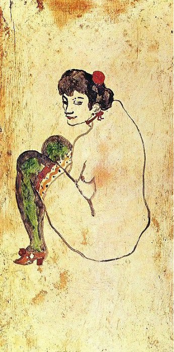 1902 Femme aux bas verts, Пабло Пикассо (1881-1973) Период: 1889-1907