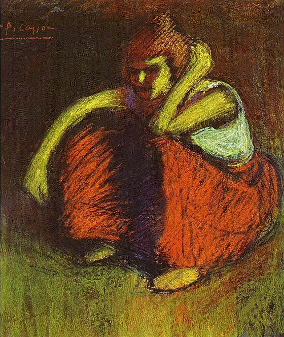 1901 La jupe rouge, Пабло Пикассо (1881-1973) Период: 1889-1907