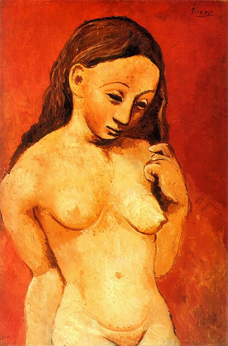 1906 Nu sur fond rouge, Пабло Пикассо (1881-1973) Период: 1889-1907