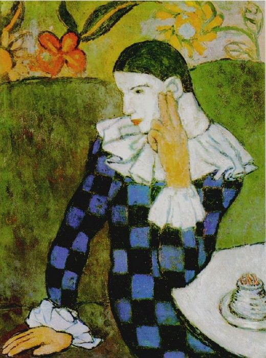 1901 Arlequin accoudВ, Пабло Пикассо (1881-1973) Период: 1889-1907
