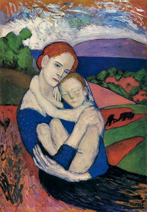 1901 MКre et enfant [La MaternitВ] [MКre tenant lenfant], Пабло Пикассо (1881-1973) Период: 1889-1907