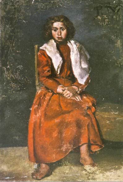 1895 La fillette aux pieds nus, Пабло Пикассо (1881-1973) Период: 1889-1907