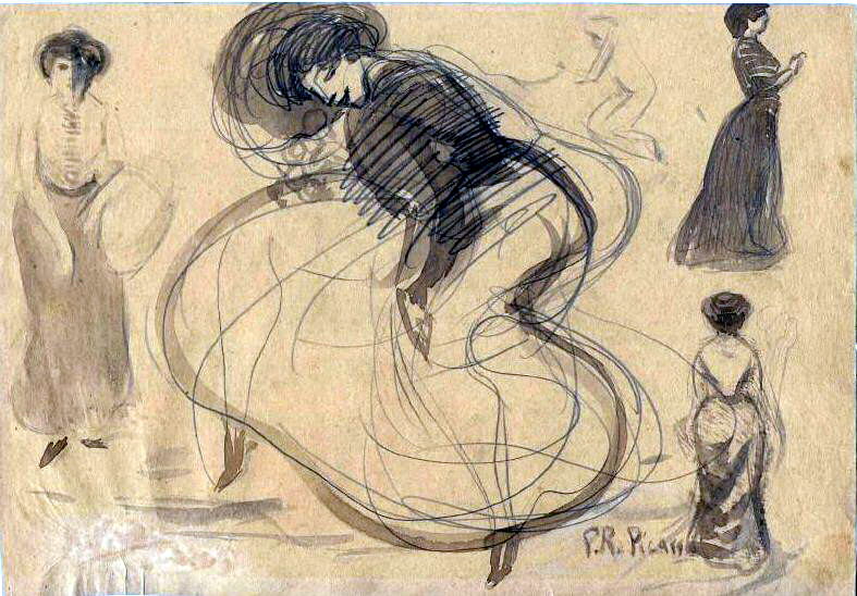 1900 Danseuse et femmes, Пабло Пикассо (1881-1973) Период: 1889-1907