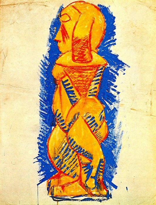 1907 Nu debout de profil, Пабло Пикассо (1881-1973) Период: 1889-1907