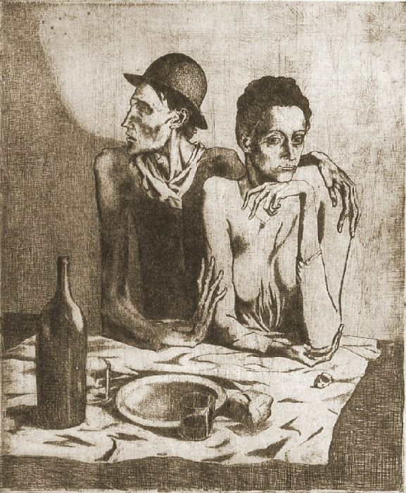1904 Le repas frugal, Пабло Пикассо (1881-1973) Период: 1889-1907
