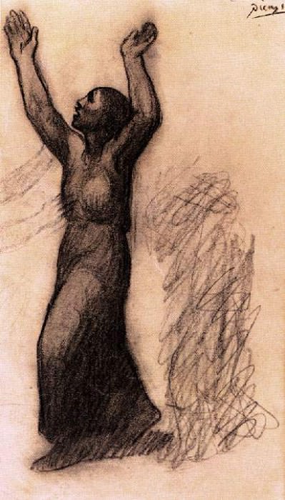 1902 Femme aux bras levВs. JPG, Пабло Пикассо (1881-1973) Период: 1889-1907