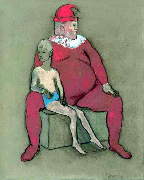 1905 Bouffon et jeune acrobate2, Пабло Пикассо (1881-1973) Период: 1889-1907