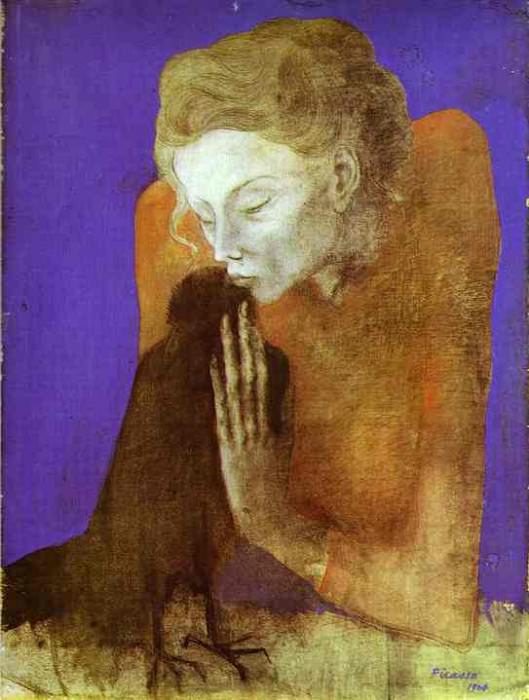 1904 Femme Е la corneille II, Пабло Пикассо (1881-1973) Период: 1889-1907