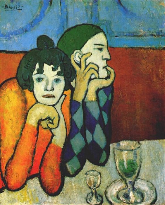 1901Arlequin et son compagnon, Пабло Пикассо (1881-1973) Период: 1889-1907