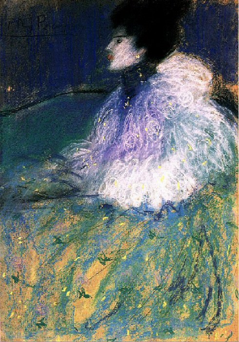 1901 Femme en vert, Пабло Пикассо (1881-1973) Период: 1889-1907