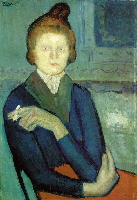 1901 Femme Е la cigarette, Pablo Picasso (1881-1973) Period of creation: 1889-1907