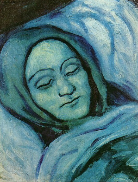 1902 TИte dune femme morte, Пабло Пикассо (1881-1973) Период: 1889-1907