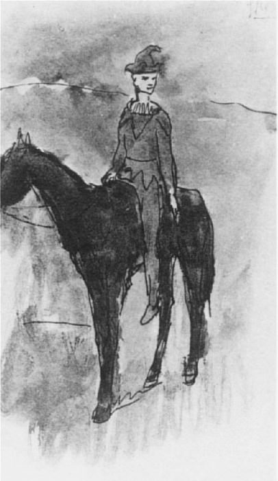 1905 Arlequin Е cheval [Рtude], Пабло Пикассо (1881-1973) Период: 1889-1907