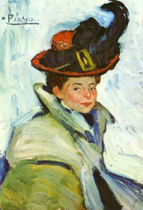 1901 Femme portant une cape, Пабло Пикассо (1881-1973) Период: 1889-1907
