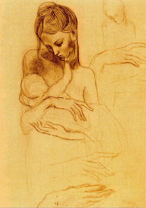 1904 MКre et enfant; Вtude de mains, Пабло Пикассо (1881-1973) Период: 1889-1907