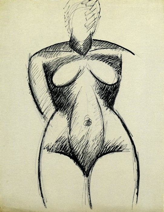 1907 Femme nue de face, Pablo Picasso (1881-1973) Period of creation: 1889-1907