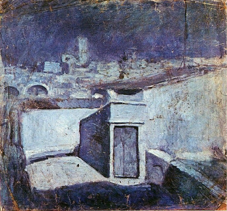 1903 Les toits de Barcelone au clair de lune, Пабло Пикассо (1881-1973) Период: 1889-1907