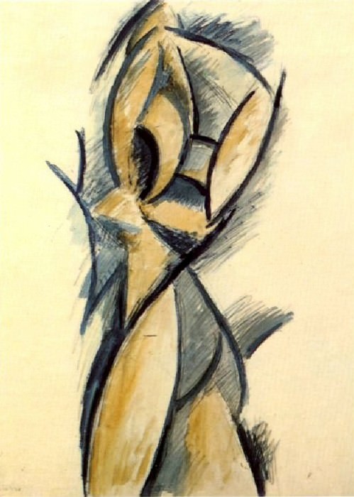 1907 Nu debout, Trois femmes [Рtude], Pablo Picasso (1881-1973) Period of creation: 1889-1907