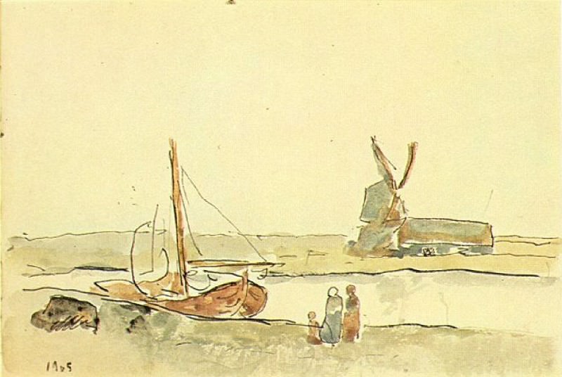 1905 Un bateau sur le canal, Пабло Пикассо (1881-1973) Период: 1889-1907