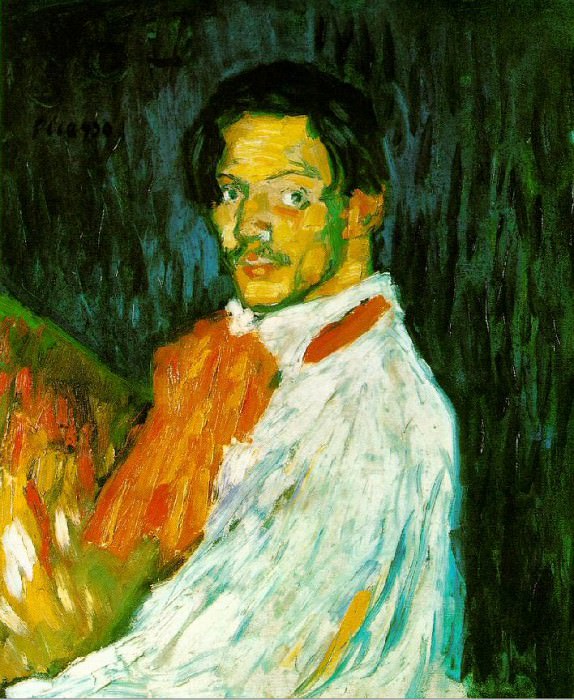1901 Autoportrait Yo, Picasso, Пабло Пикассо (1881-1973) Период: 1889-1907