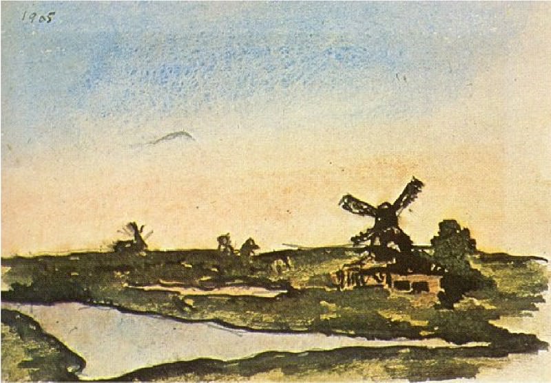 1905 Paysage dans les environs de Schoorl, Пабло Пикассо (1881-1973) Период: 1889-1907