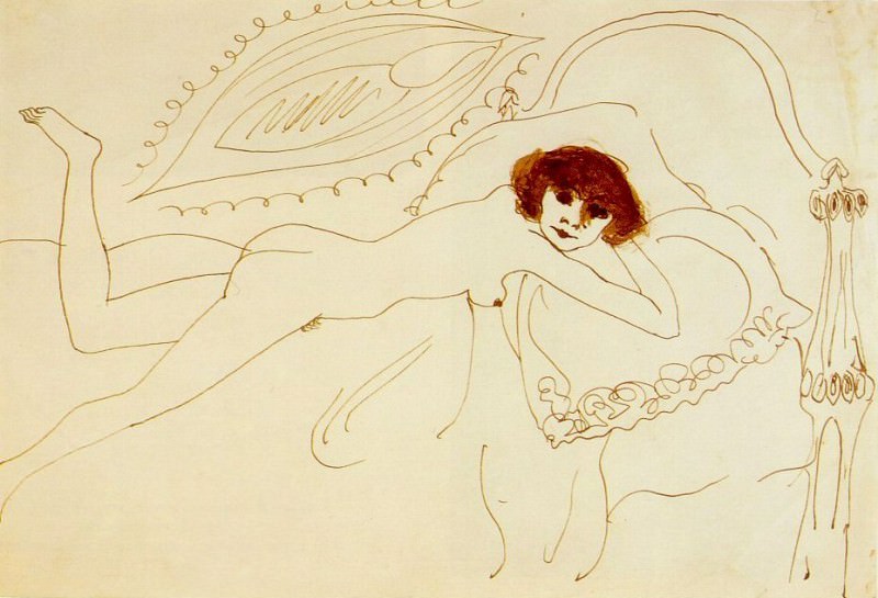 1902 Nu couchВ, Пабло Пикассо (1881-1973) Период: 1889-1907